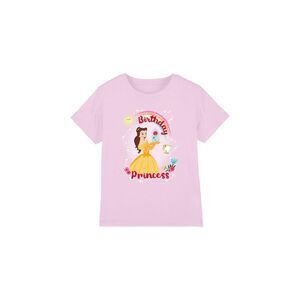 Beauty And The Beast Childrens/Kids Birthday Princess Belle Chip T-Shirt / Pink